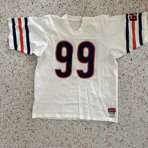 VTG Chicago Bears NFL Jersey #99 Sand-Knit White Men's Size XL 80s